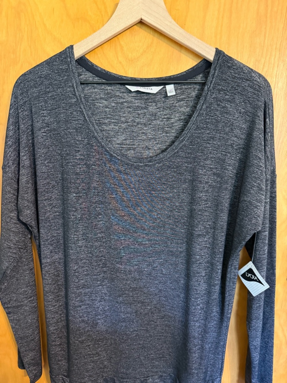 NWT Athleta Tulip Long Sleeve Dress Heathered Gray Black Size M - Picture 2 of 7